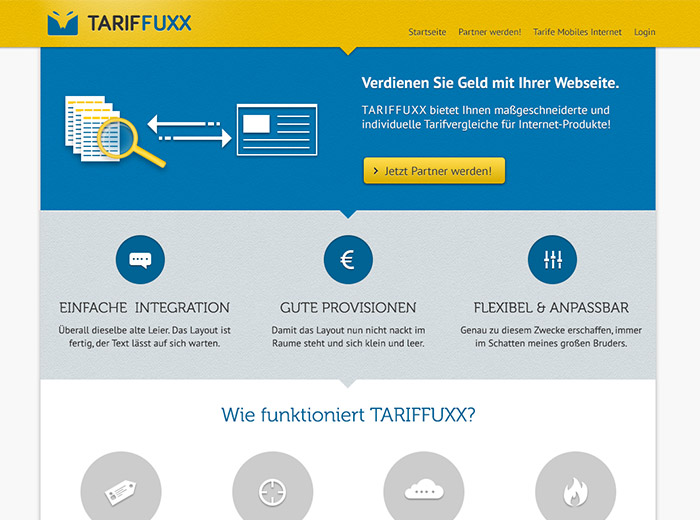 Webdesign für Tariffuxx Vorschau